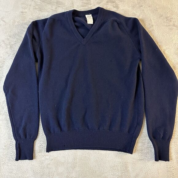 Lord Jeff Tall Fellow Wool‎ Sweater Men Large Navy Wool Nylon Pullover Sweater - Picture 1 of 8